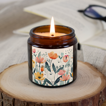 Floral Easter Scented Candle Hygge Cozy Home Decor -Spring Gift for mom and grandma