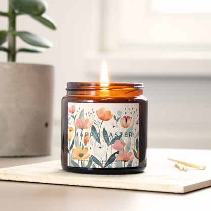 Floral Easter Scented Candle Hygge Cozy Home Decor -Spring Gift for mom and grandma
