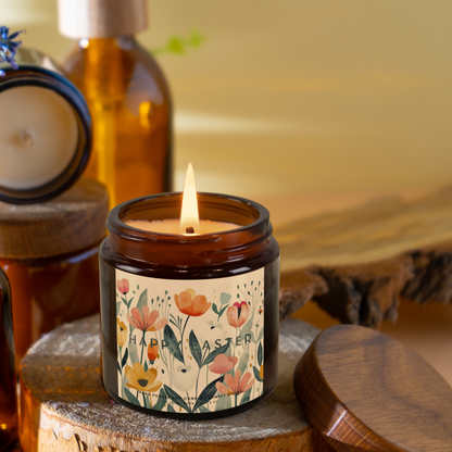 Floral Easter Scented Candle Hygge Cozy Home Decor -Spring Gift for mom and grandma