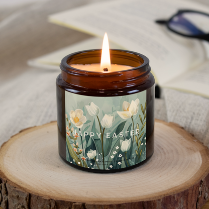 Easter Floral Scented Candle, Relaxing Home Spring Scented Decor- Gift for Mom and Grandma Thank you idea