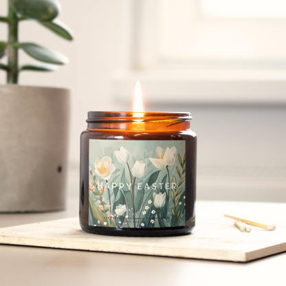 Easter Floral Scented Candle, Relaxing Home Spring Scented Decor- Gift for Mom and Grandma Thank you idea