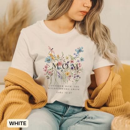 Floral Mom T-Shirt, Gift for Moms Gardening Lover Tee, Mother's Day Gift