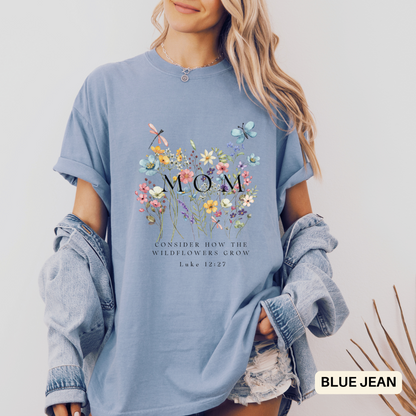 Floral Mom T-Shirt, Gift for Moms Gardening Lover Tee, Mother's Day Gift