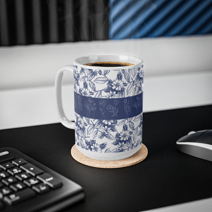 Elegant Blue Floral Mug-Perfect Gift for Tea Lovers-Cozy Coffee Cup for Any Occasion