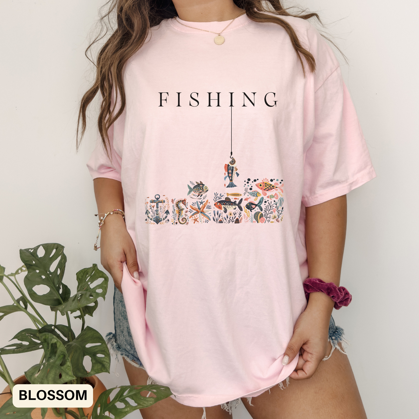 Fishing Unisex T-Shirt - Folk Art Vintage Nautical Style Tee - Fisherman Sailing Gift