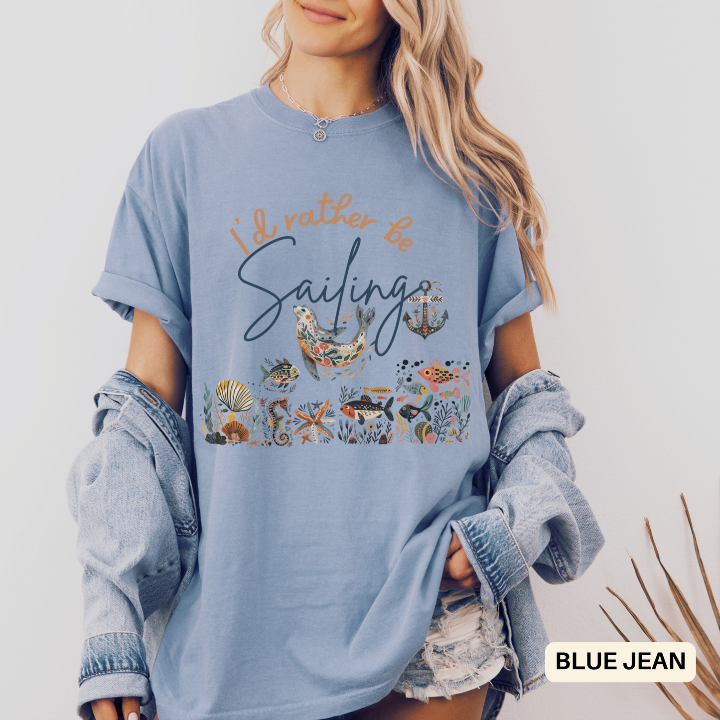 Sailing T-shirt, Fisherman Style Beach Summer Outfit - Coastal Boat Owner Gift