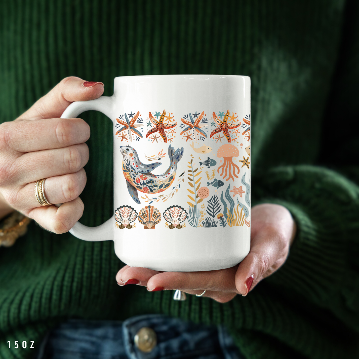 Ocean-Inspired Mug Gift | Sea Lion Cup Beach House Decor