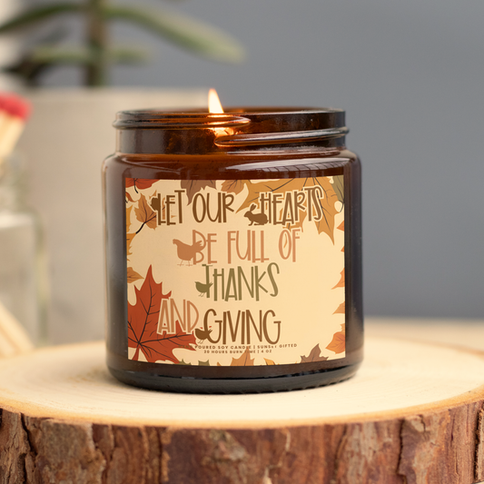 Thanksgiving Fall Scented Candle - Autumn Gift Cozy Home Hygge Gift