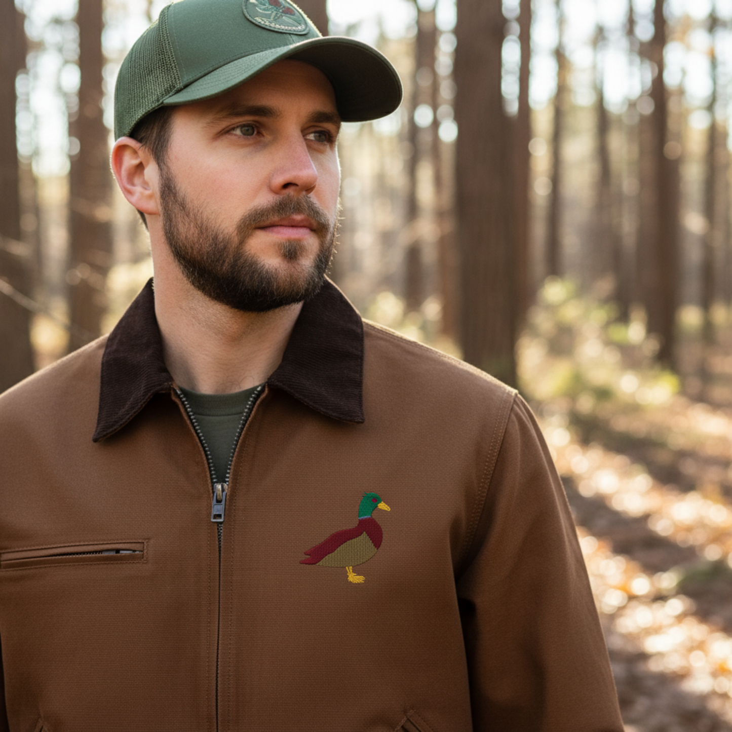 Duck Hunting Jacket - Embroidered Gift for Him - Unisex Outdoor Work Coat