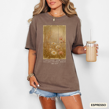 Christian Wildflower Shirt - Faith Based Botanical Tee - Inspirational Gift for Women