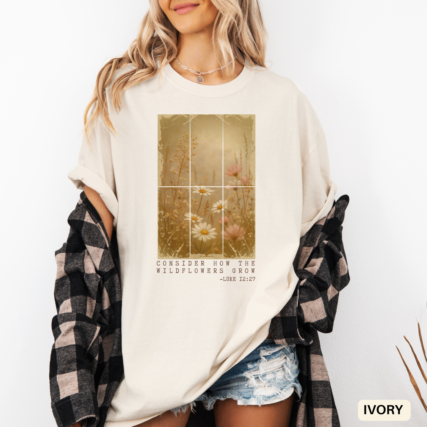 Christian Wildflower Shirt - Faith Based Botanical Tee - Inspirational Gift for Women