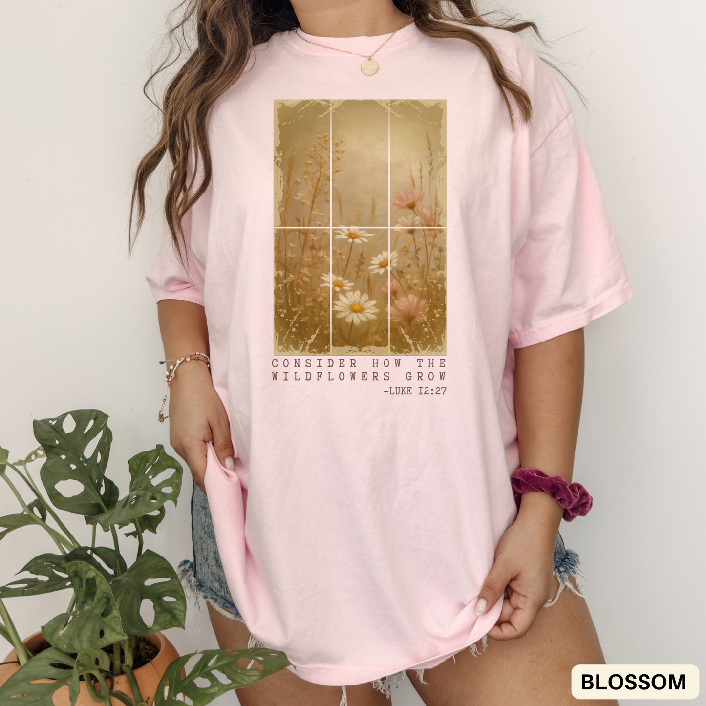 Christian Wildflower Shirt - Faith Based Botanical Tee - Inspirational Gift for Women