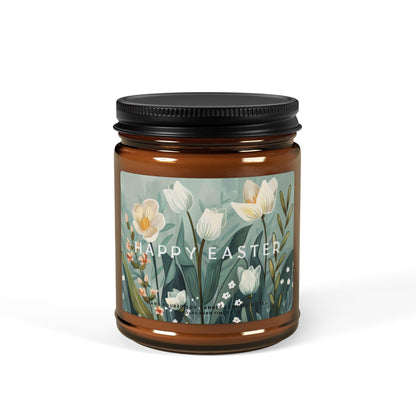 Easter Floral Scented Candle, Relaxing Home Spring Scented Decor- Gift for Mom and Grandma Thank you idea