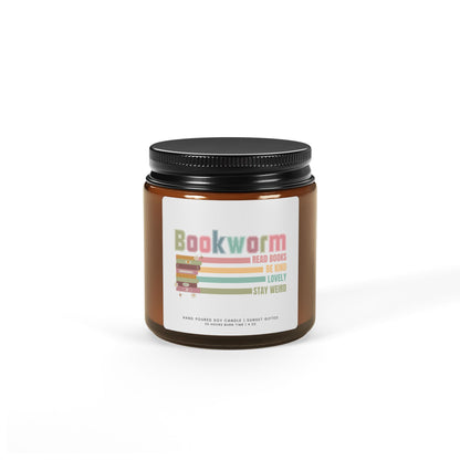Bookworm Scented Soy Candle - Librarian Gift Bookish Girl Candle - Book Club Gift idea