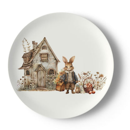 Rustic Rabbit Farmhouse Design China Plates