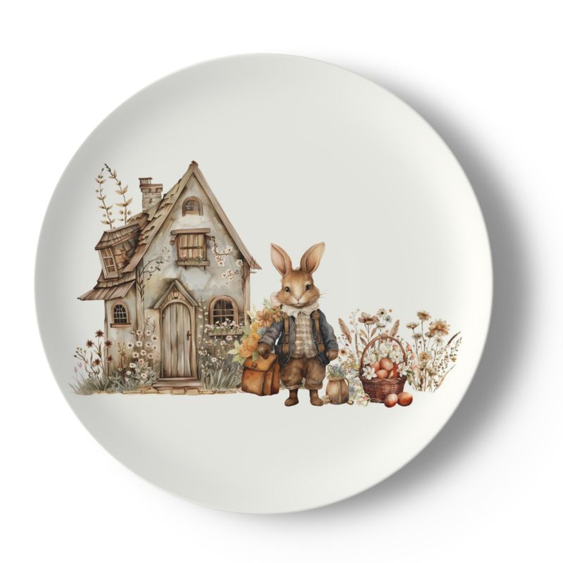 Rustic Rabbit Farmhouse Design China Plates