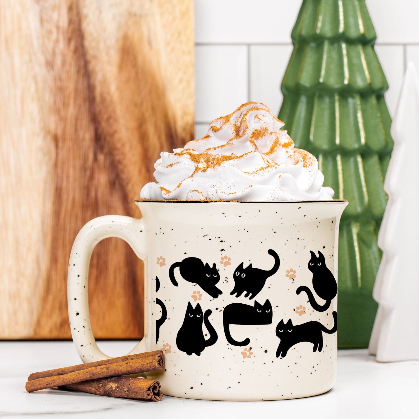 Sassy Black Cat Mug Gift - Cat Mom Gift - Spooky Vibes Campfire Cup