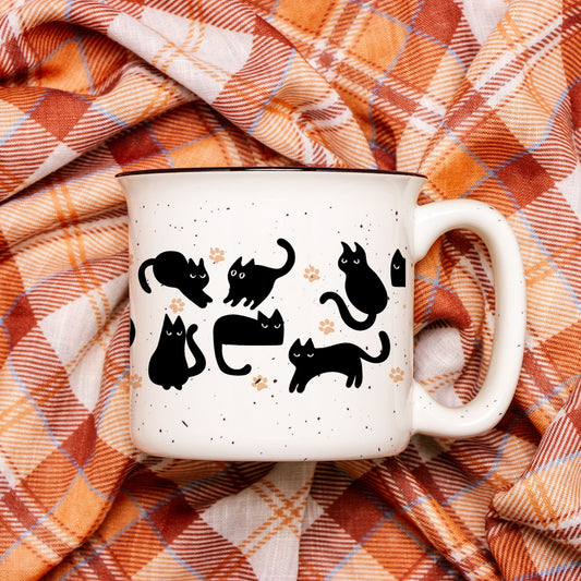 Sassy Black Cat Mug Gift - Cat Mom Gift - Spooky Vibes Campfire Cup