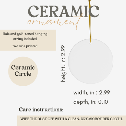 Ceramic Ornament Nordic Deer Christmas Tree Decoration, Scandinavian Design, Holiday Gift