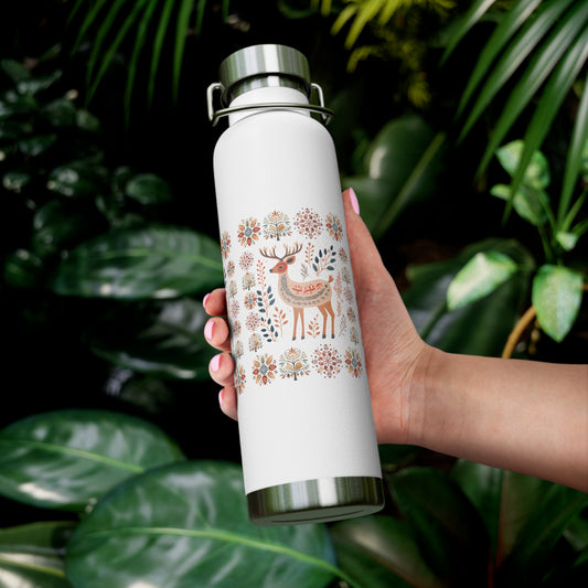 Deer Tumbler Nordic Mountains Gift Bottle for Hiking, Camping, Fishing and Hunting Dad