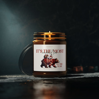 Christmas Bear Scented Soy Candle, Bear Gift Mountains candle decor cabin rustic candle Christmas exchange bestie candle gift holiday candle