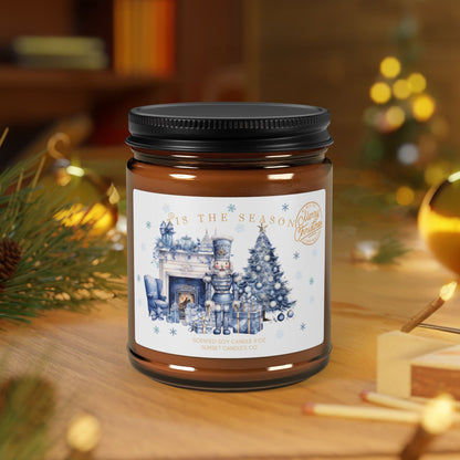 Nutcracker gift Christmas candle ballet gift - Holiday Season present ideas for Teacher candle, Theatre Coach Gift, Blue Christmas decor