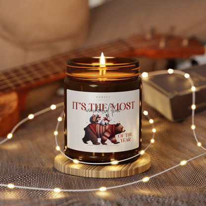 Christmas Bear Scented Soy Candle, Bear Gift Mountains candle decor cabin rustic candle Christmas exchange bestie candle gift holiday candle