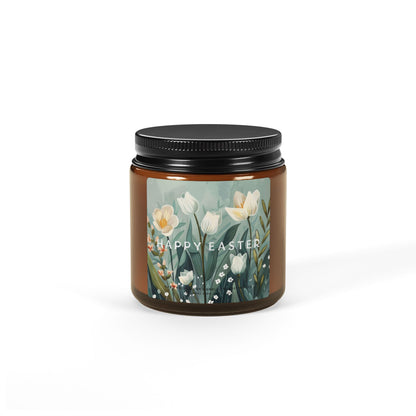 Easter Floral Scented Candle, Relaxing Home Spring Scented Decor- Gift for Mom and Grandma Thank you idea