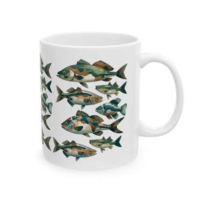 Artistic Fish Ceramic Mug - Perfect Gift for Fishing Dads and Grandpas