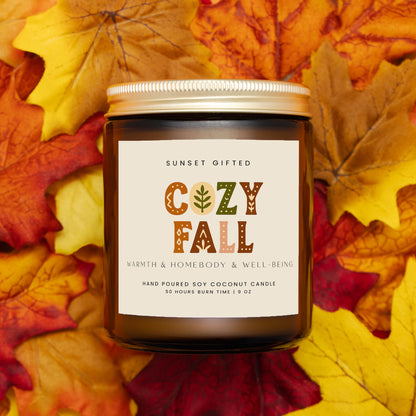 Hygge Fall Candle - Cozy Scandinavian Home Decor Gift - Nordic Autumn Vibes Soy Candle