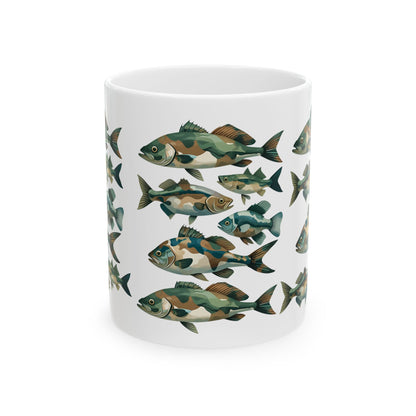 Artistic Fish Ceramic Mug - Perfect Gift for Fishing Dads and Grandpas