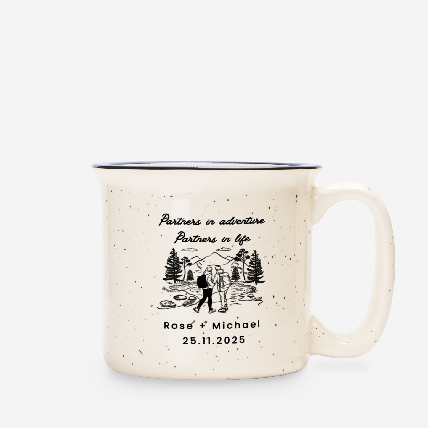 Engagement Gift for Couple - Personalized Campfire Mug Set - Wedding Gift Anniversary