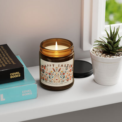 Happy Easter Scented Candle Nordic Folk Art Spring Decor Thank you gift