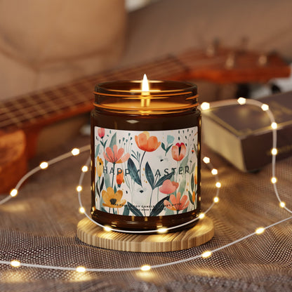 Floral Easter Scented Candle Hygge Cozy Home Decor -Spring Gift for mom and grandma