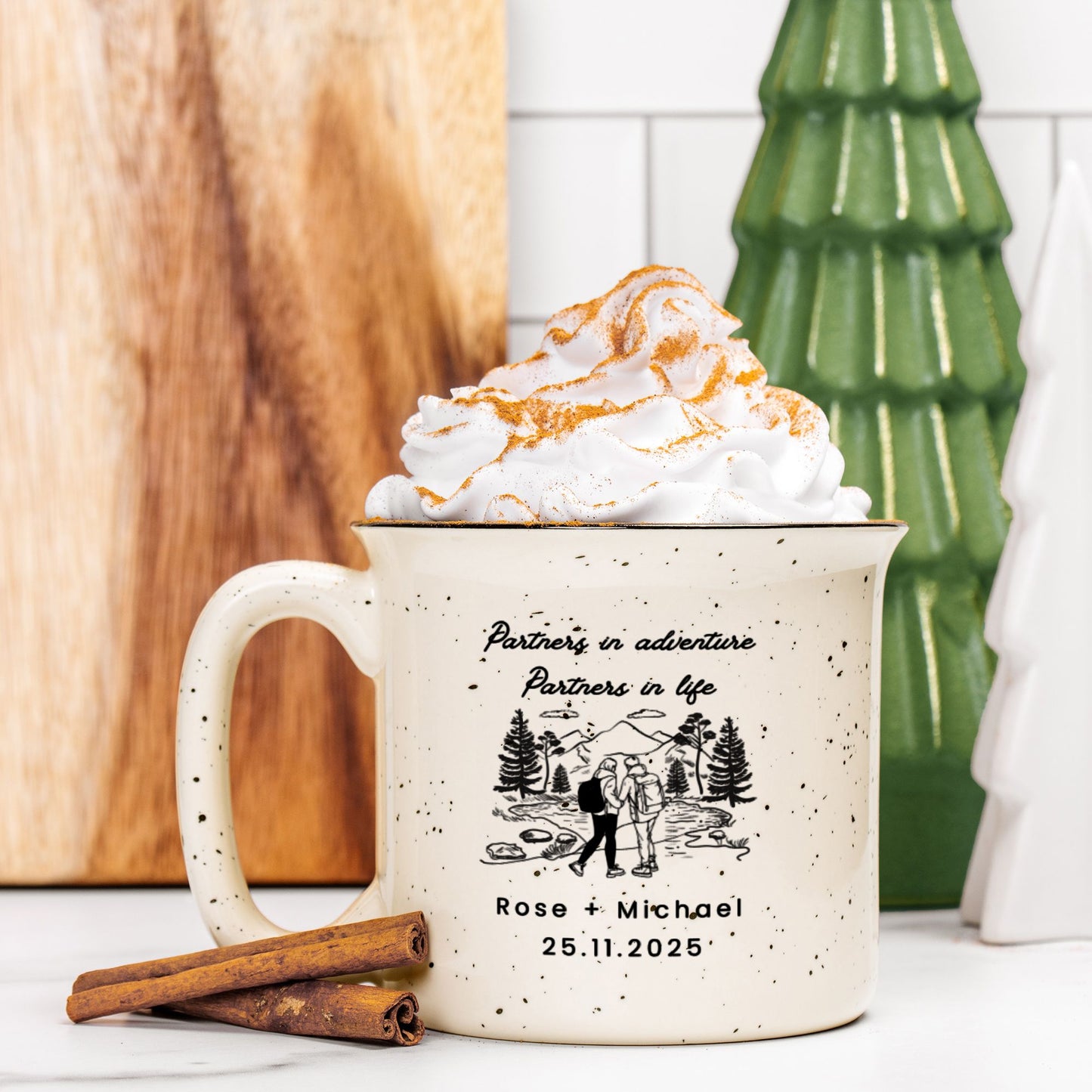 Engagement Gift for Couple - Personalized Campfire Mug Set - Wedding Gift Anniversary