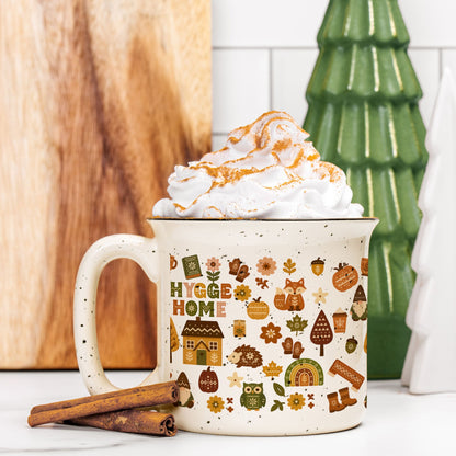 Hygge Coffee Mug - Cozy Campfire Ceramic Cup - Scandinavian Home Decor Gift