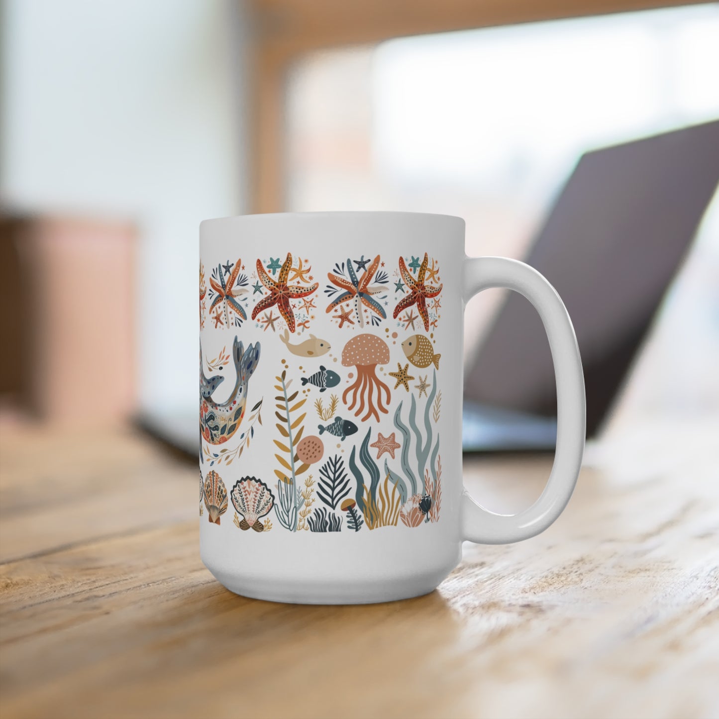 Ocean-Inspired Mug Gift | Sea Lion Cup Beach House Decor