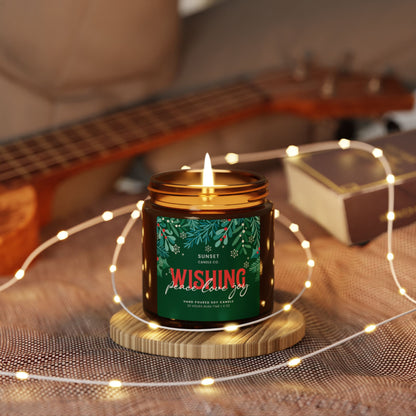 Wishes Christmas Scented Candle -Holiday Candle Gift, Winter Home Decor