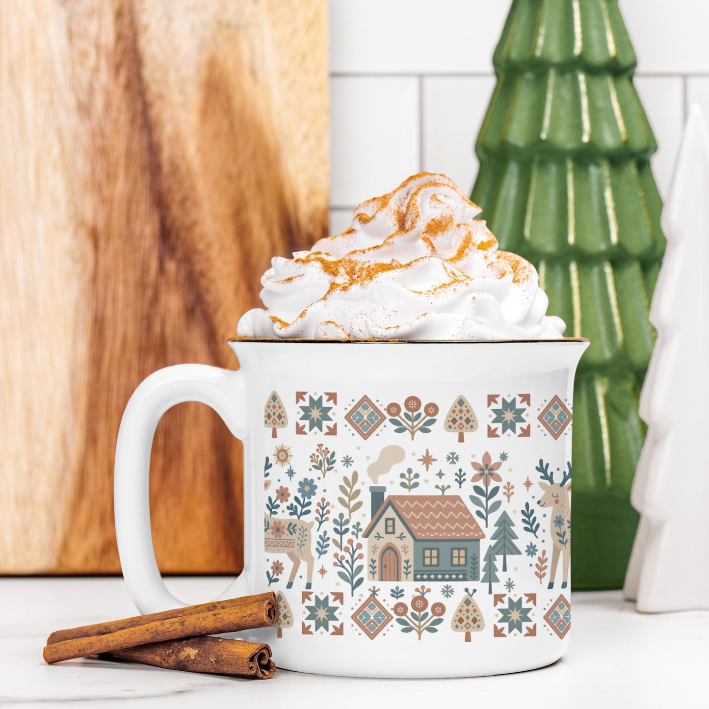 Deer Camp Mug Gift Cozy- Scandinavian Home Decor Gift