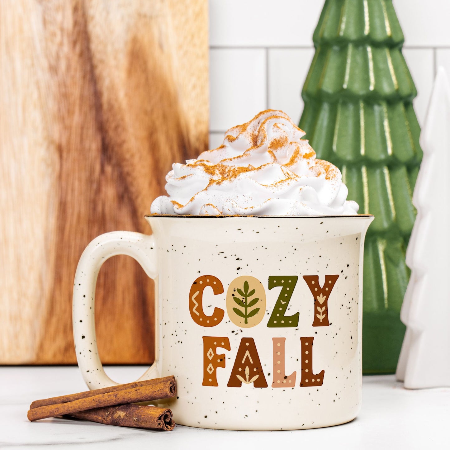 Hygge Fall Mug - Cozy Camping Coffee Cup - Nordic Scandinavian Home Decor Gift