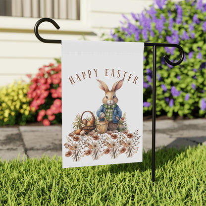 Easter Garden Banner - Bunny Seasonal Yard Flag for Outdoor Decor