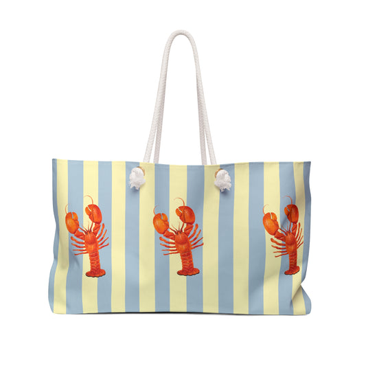 Lobster-Themed Weekender Bag for Beach Trip & Travel Nautical Vibes