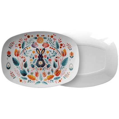 Bunny Folk Art Platter Thank you gift idea for Hygge Home Decor -Easter Gift for Mom
