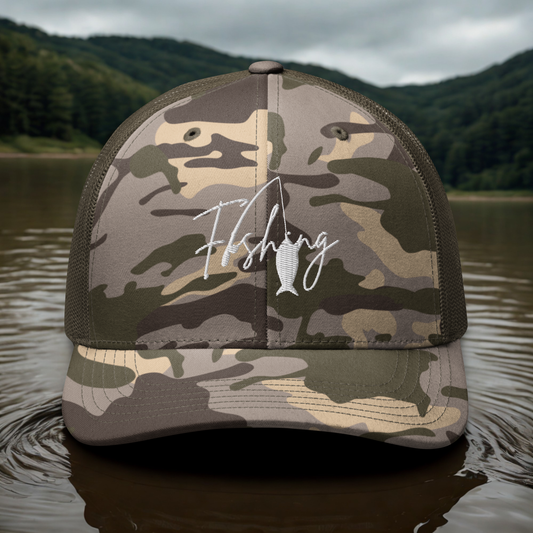 Fishing Camouflage trucker Cap Gift Fisherman Dad