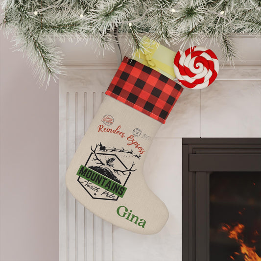 linen boot for Christmas stocking perfect for Cabin and farmhouse holiday decor