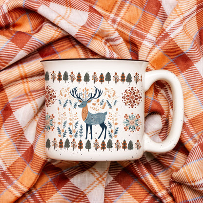 Deer Mug Nordic Folk Art- Deer lover Gift