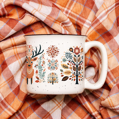 Deer Camp Mug Nordic Folk Art Design Scandinavian Gift Hygge Home