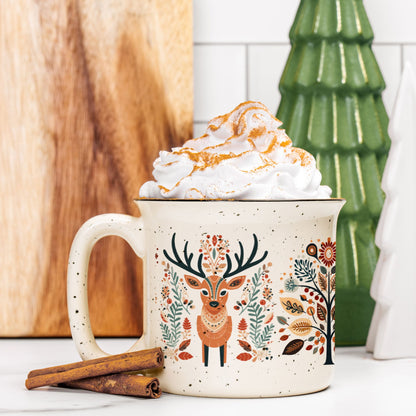 Deer Camp Mug Nordic Folk Art Design Scandinavian Gift Hygge Home