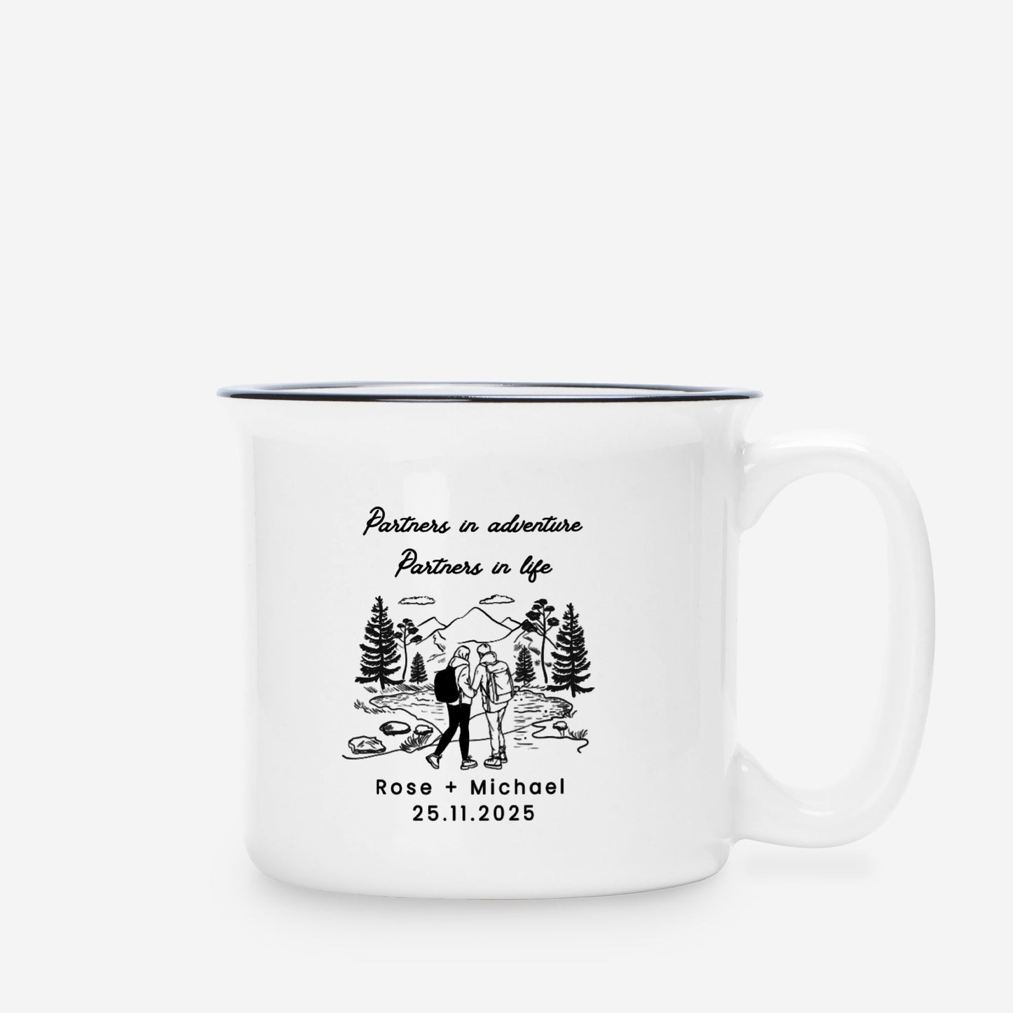 Personalized Engagement Gift for Couple - Custom Campfire Mug - Wedding Anniversary Gift