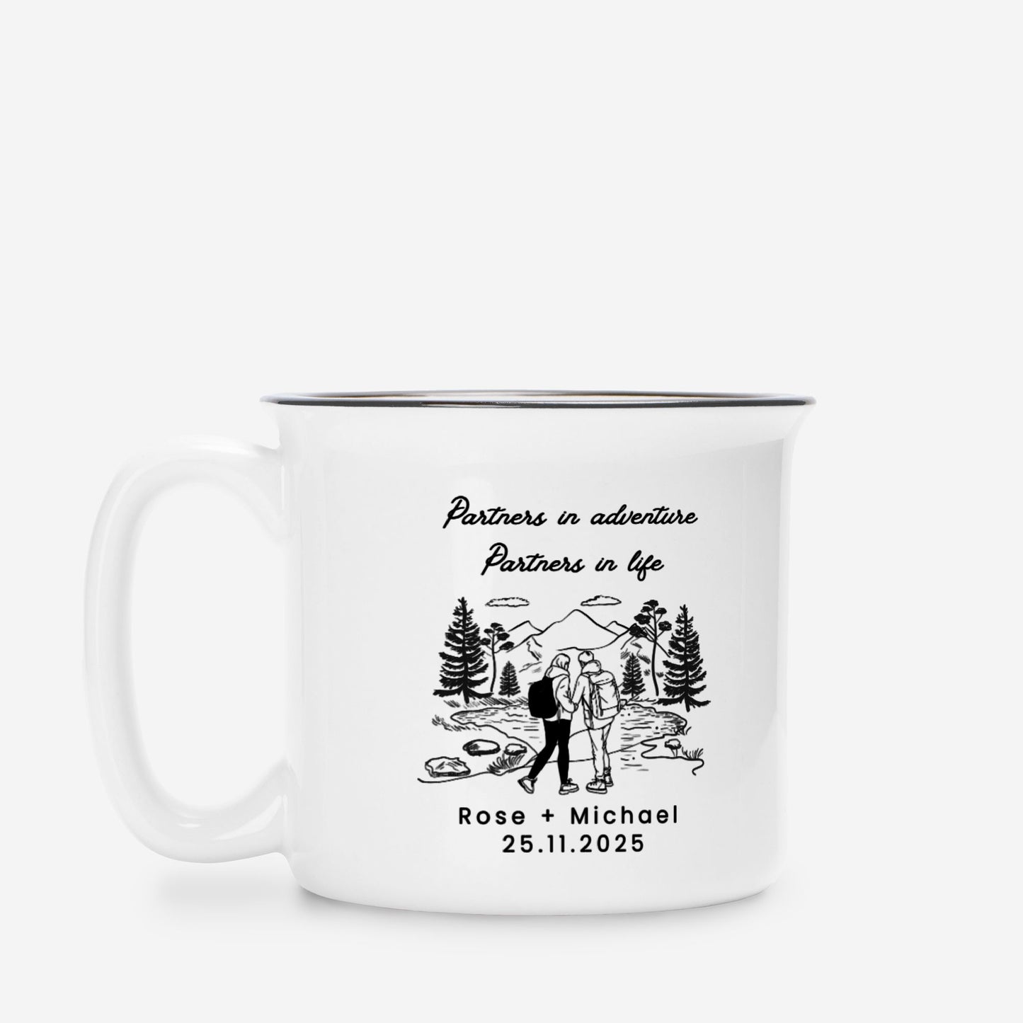 Personalized Engagement Gift for Couple - Custom Campfire Mug - Wedding Anniversary Gift